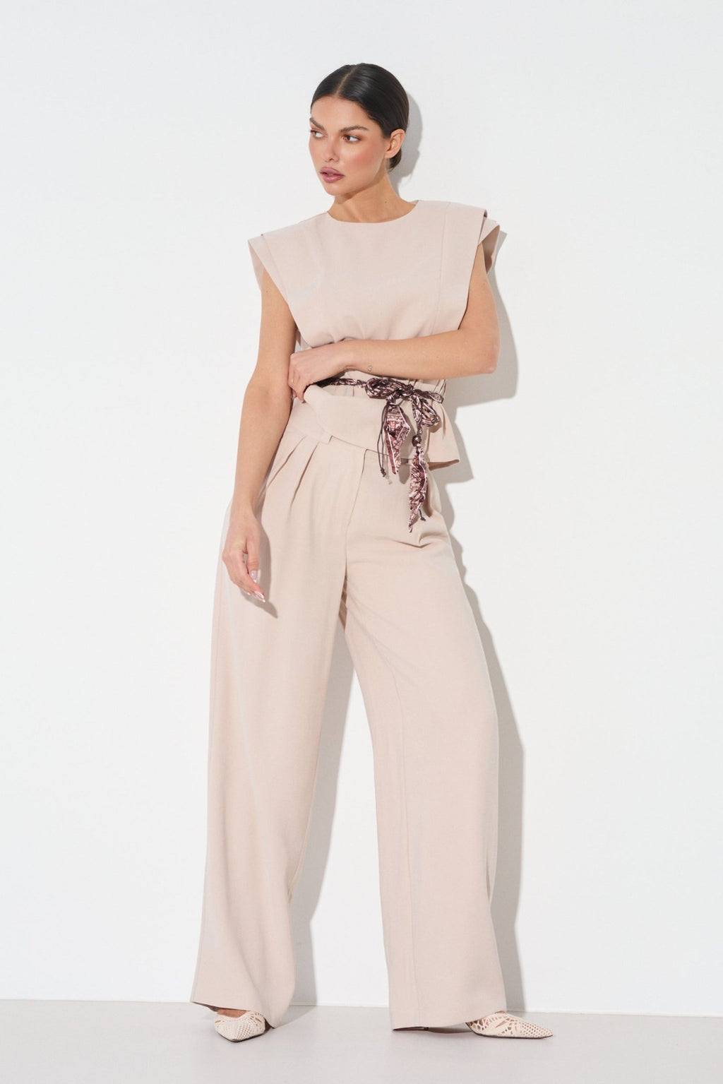 ELEGANCKI TOP Z WIĄZANIEM W TALII - Misstica - LALOUS