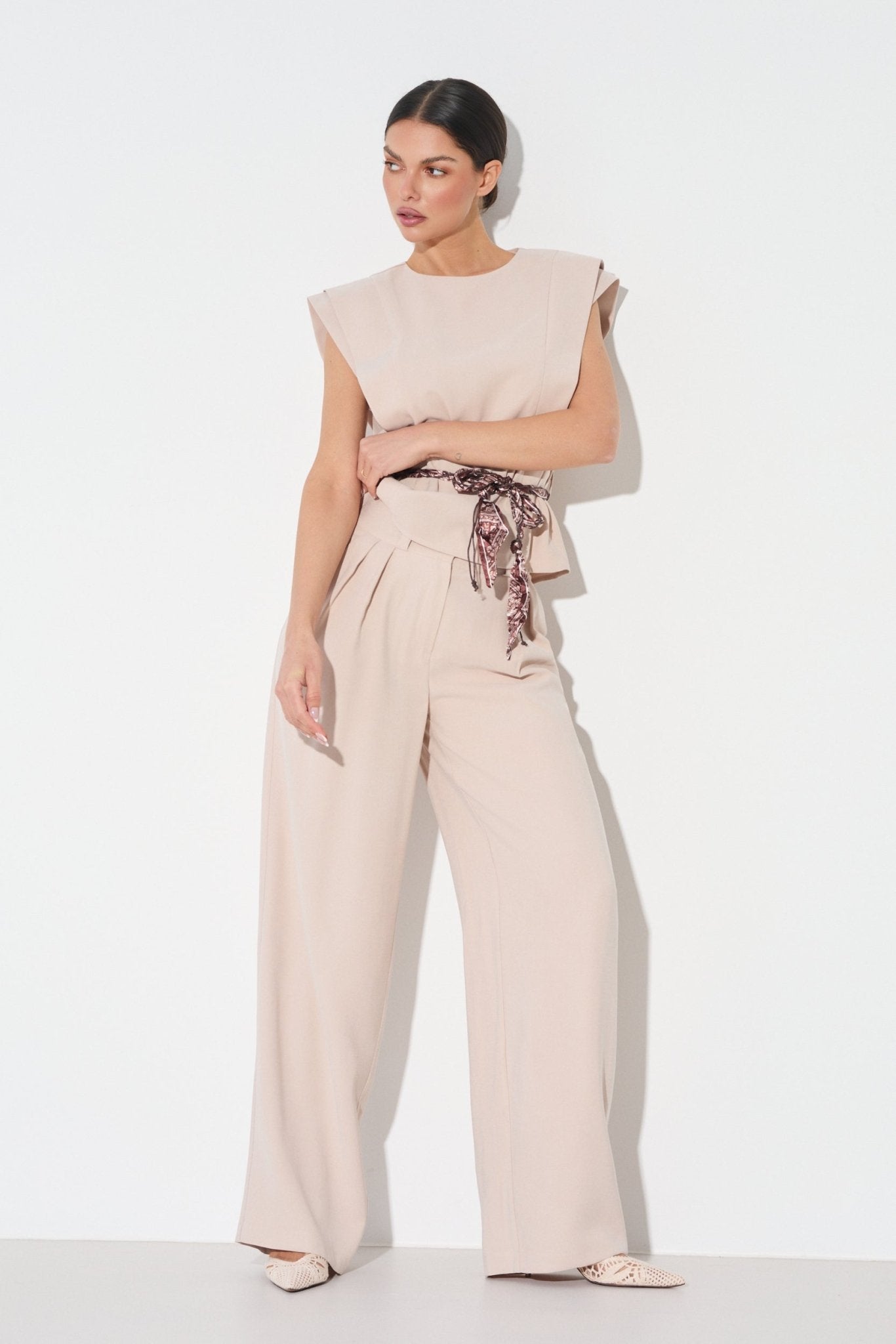ELEGANCKI TOP Z WIĄZANIEM W TALII - Misstica - LALOUS