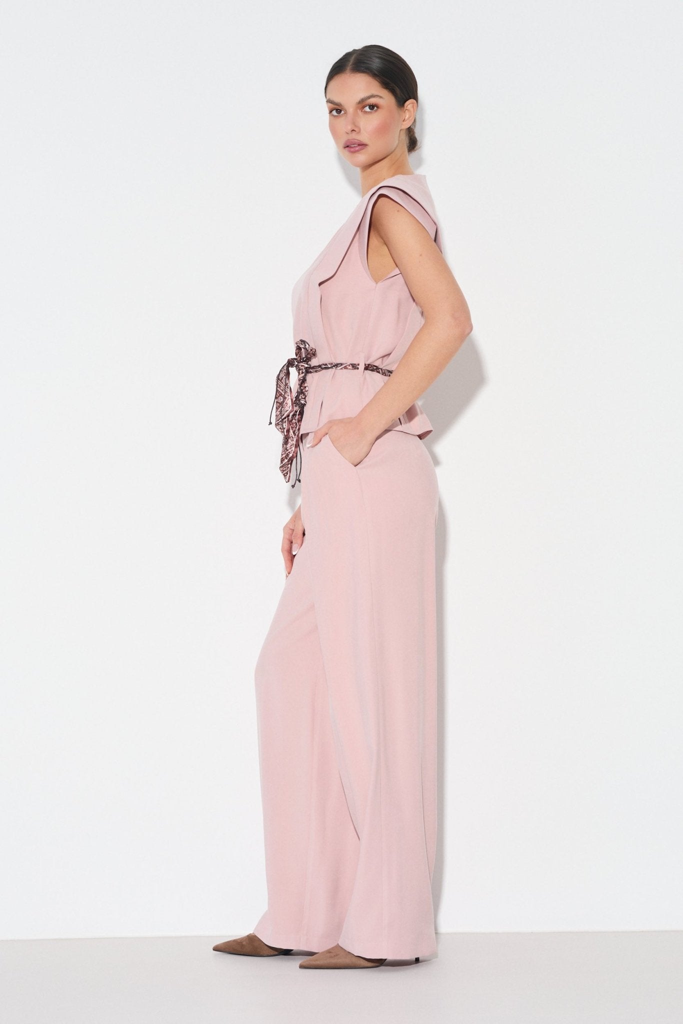 ELEGANCKI TOP Z WIĄZANIEM W TALII - Misstica - LALOUS