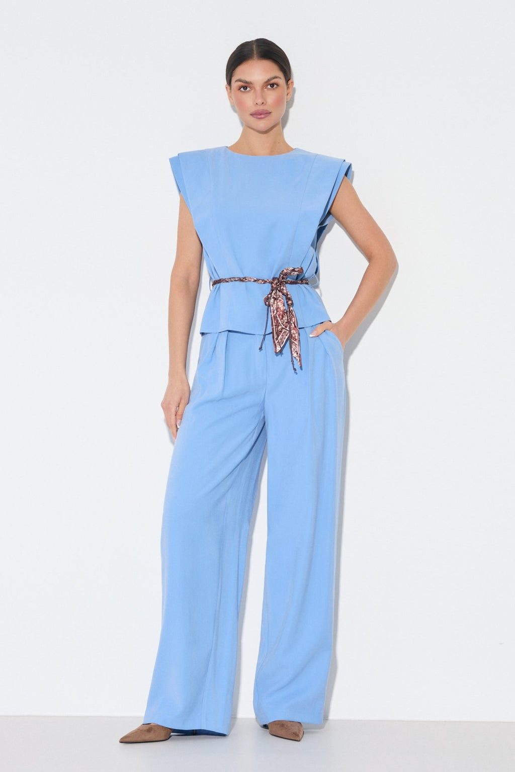 ELEGANCKI TOP Z WIĄZANIEM W TALII - Misstica - LALOUS