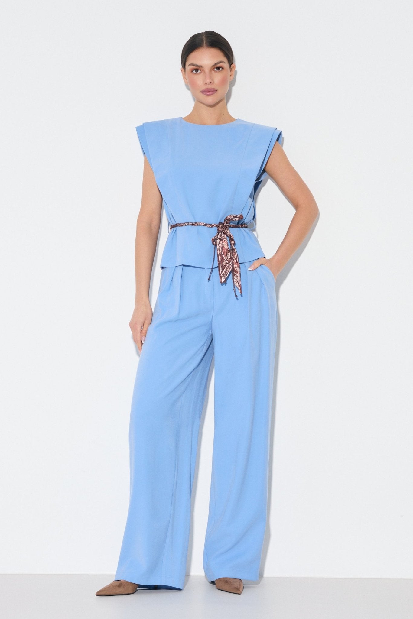 ELEGANCKI TOP Z WIĄZANIEM W TALII - Misstica - LALOUS