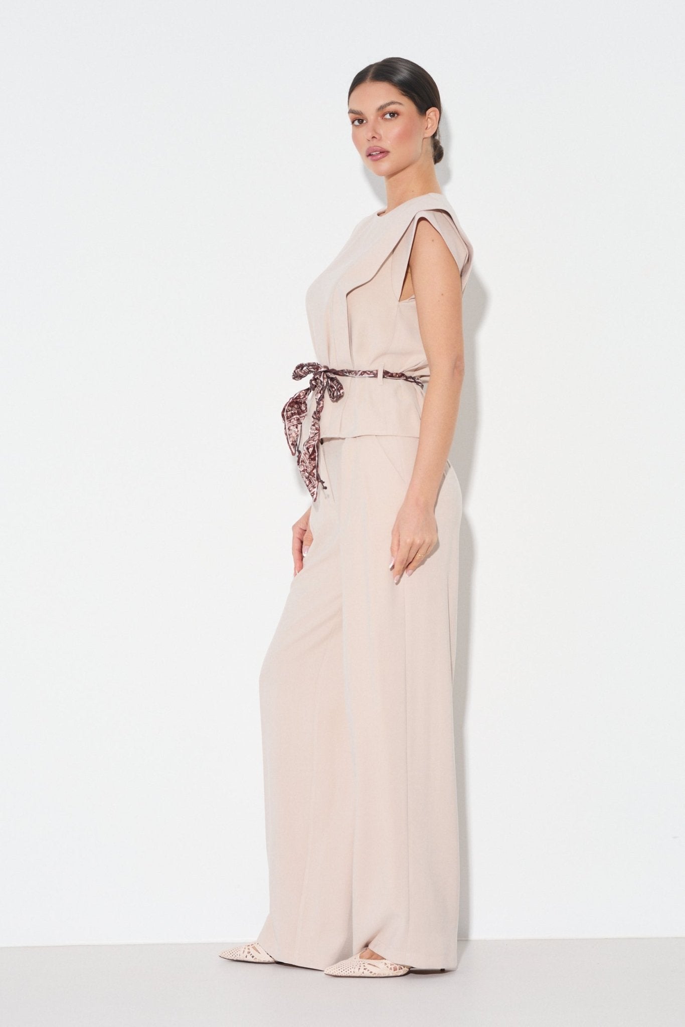 ELEGANCKI TOP Z WIĄZANIEM W TALII - Misstica - LALOUS