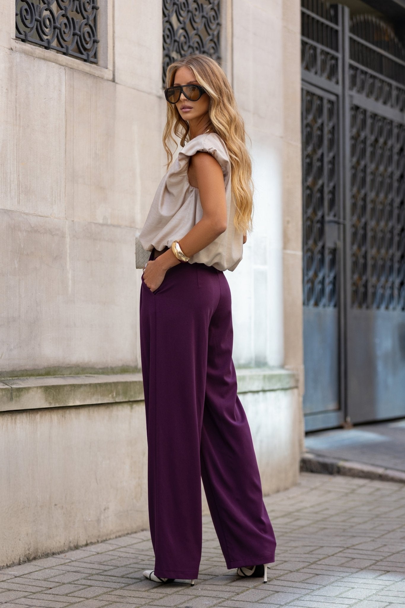 Eleganckie spodnie z paskiem - Misstica - LALOUS