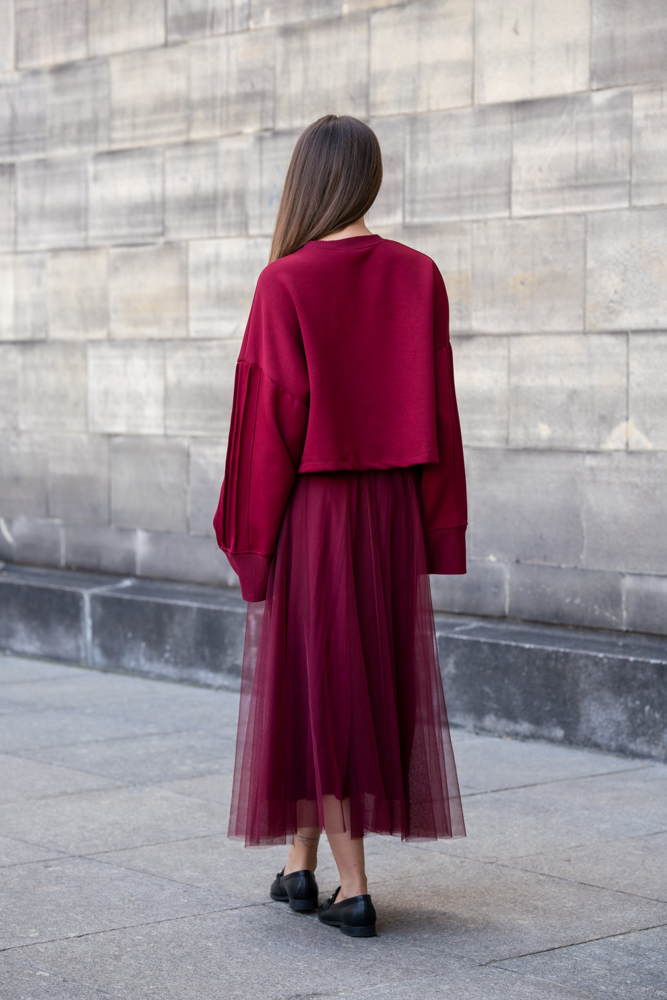 Tiulowa spódnica midi